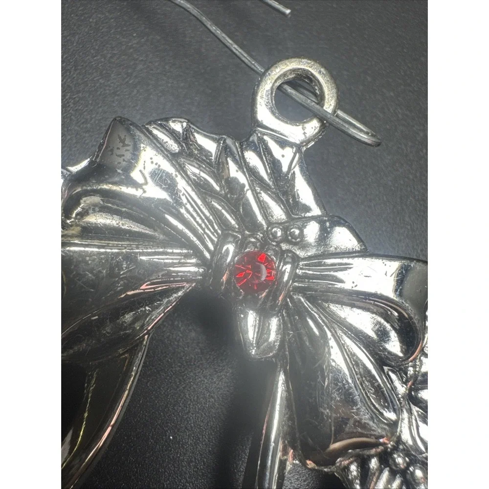 Regent Square Silver Plated WREATH‎ Christmas Tree Ornament w/ Swarovski Crystal